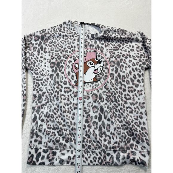 Buc-ee’s Leopard Print Sweatshirt Women’s Medium Pink Cheetah Graphic Pullover - Picture 3 of 5